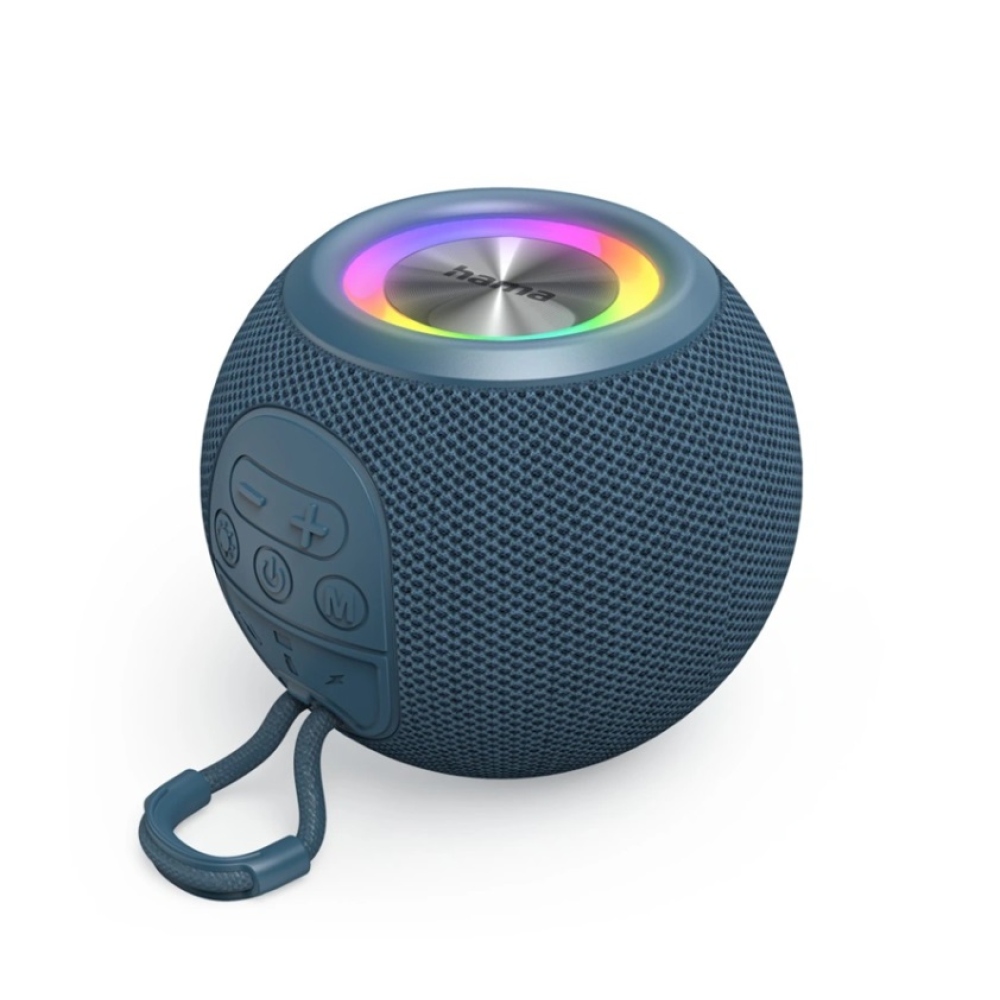 Hama Ball Bluetooth reproduktor 5 W, LED podsvícení, USB-A, microSD slot - modrý