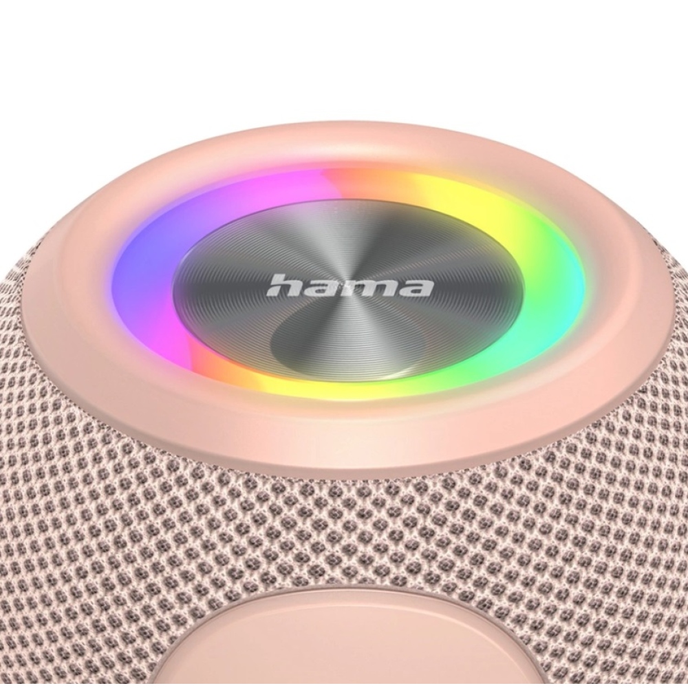 Hama Ball Bluetooth reproduktor 5 W, LED podsvícení, USB-A, microSD slot - růžový