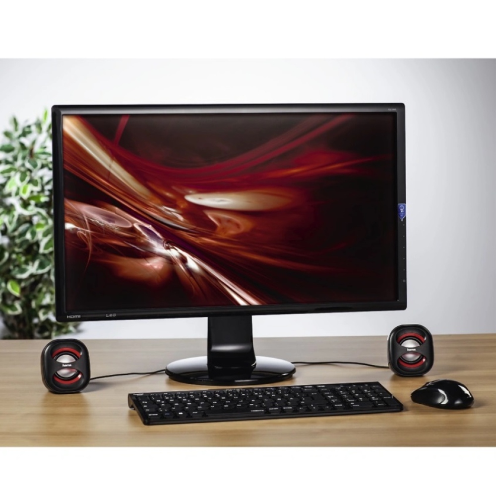 Hama reproduktory k notebooku Sonic Mobil 183 - černé/červené