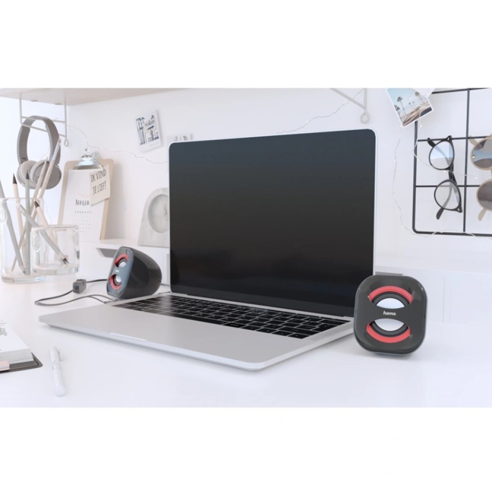 Hama reproduktory k notebooku Sonic Mobil 183 - černé/červené