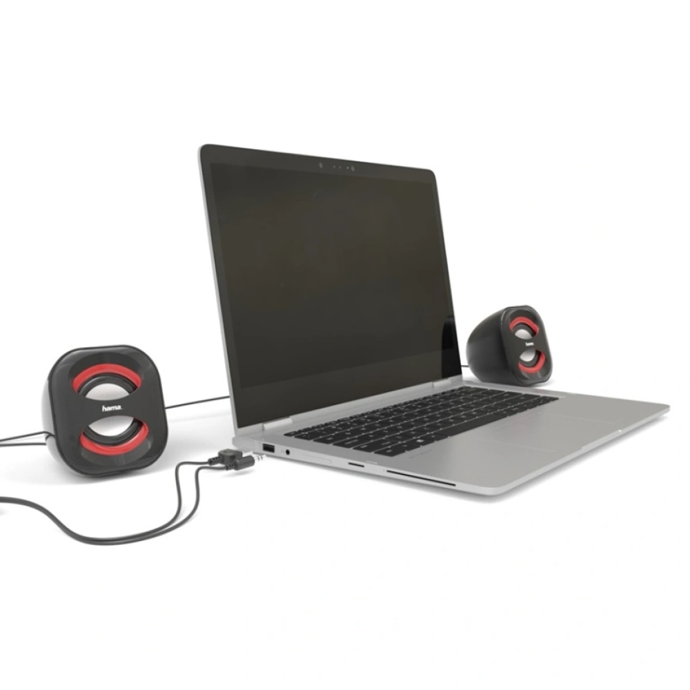 Hama reproduktory k notebooku Sonic Mobil 183 - černé/červené