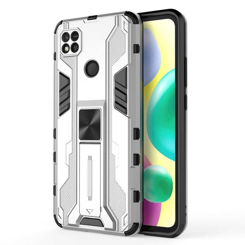 Hard odolný hybridní kryt na Xiaomi Redmi 10A - stříbrný