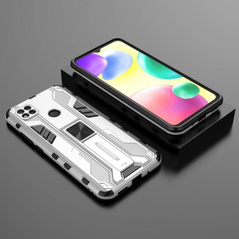 Hard odolný hybridní kryt na Xiaomi Redmi 10A - stříbrný