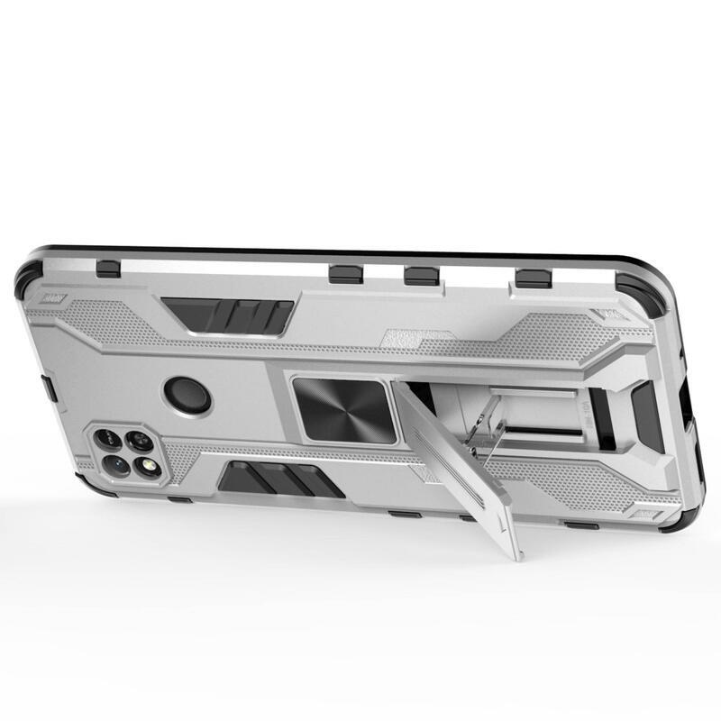 Hard odolný hybridní kryt na Xiaomi Redmi 10A - stříbrný