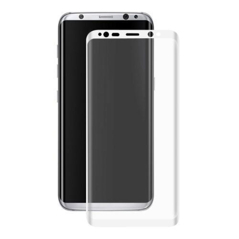 HAT celoplošné fixační tvrzené sklo s 3D rohy na Samsung Galaxy S8+ - bílý lem