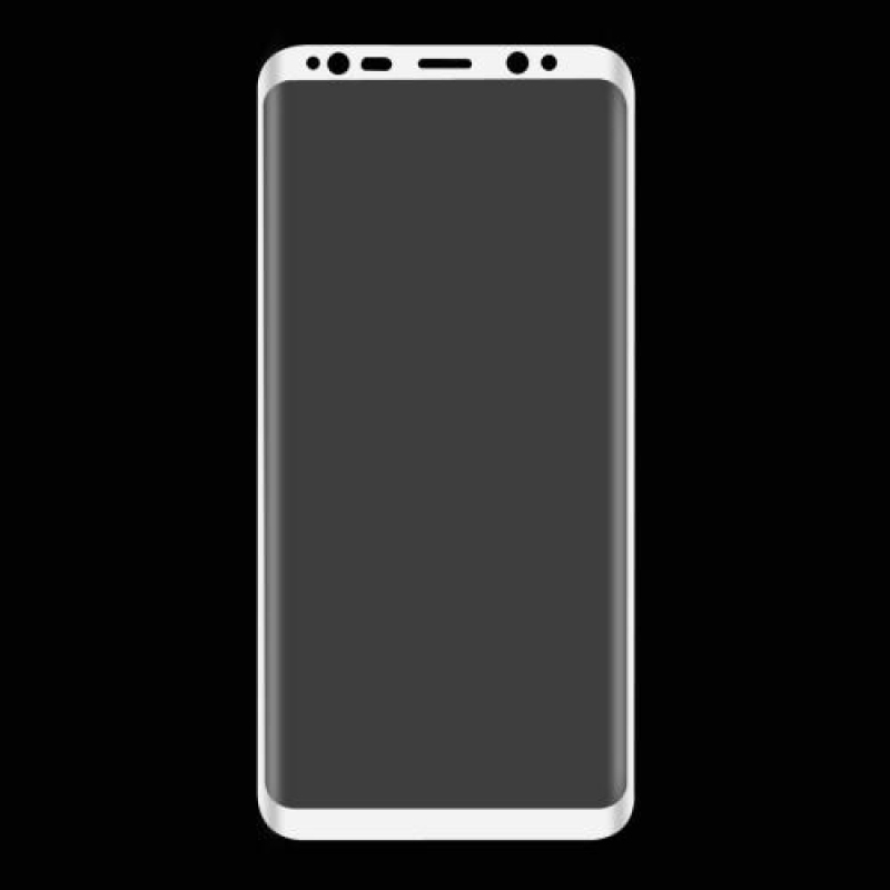 HAT celoplošné fixační tvrzené sklo s 3D rohy na Samsung Galaxy S8+ - bílý lem
