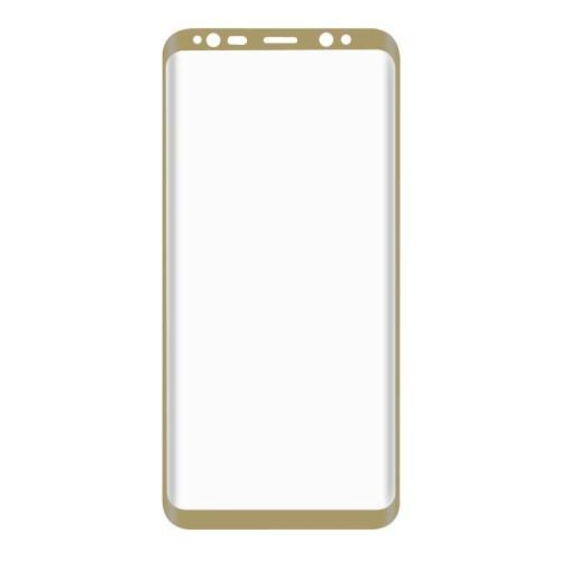 HAT celoplošné fixační tvrzené sklo s 3D rohy na Samsung Galaxy S8+ - zlatý lem