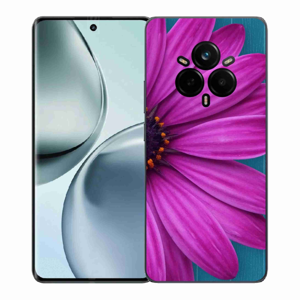 Gelový kryt mmCase na Realme 14 Pro+ 5G - fialová kopretina