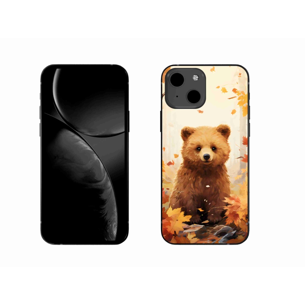 Gelový kryt mmCase na iPhone 13 - medvěd v lese