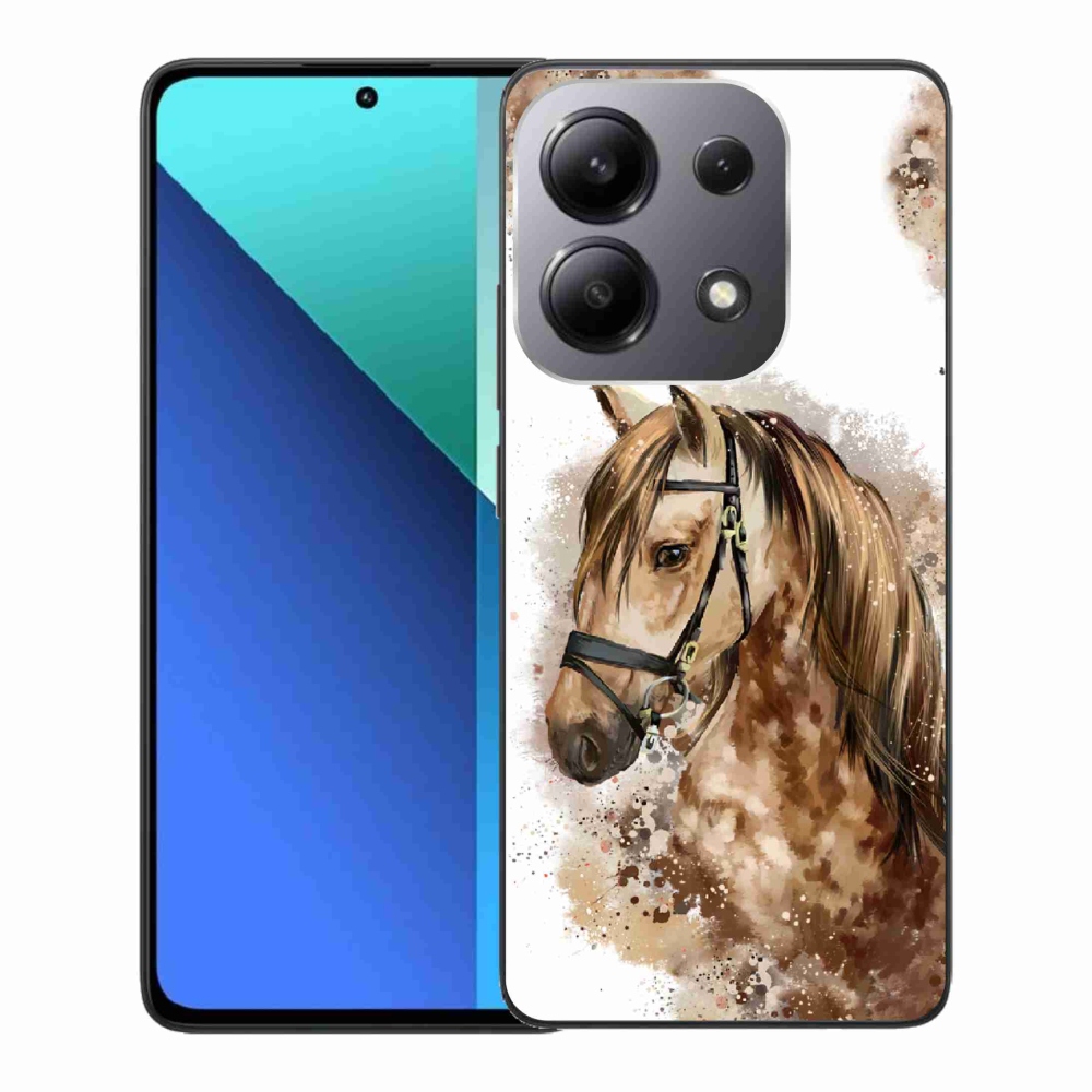 Gelový kryt mmCase na Xiaomi Redmi Note 13 - hnědý kreslený kůň