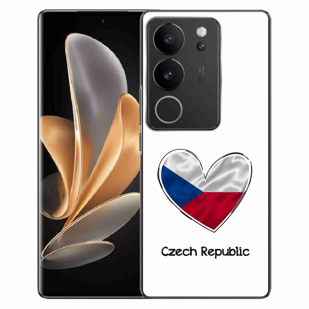 Gelový kryt mmCase na Vivo V29 5G - vlajka srdce bílé pozadí