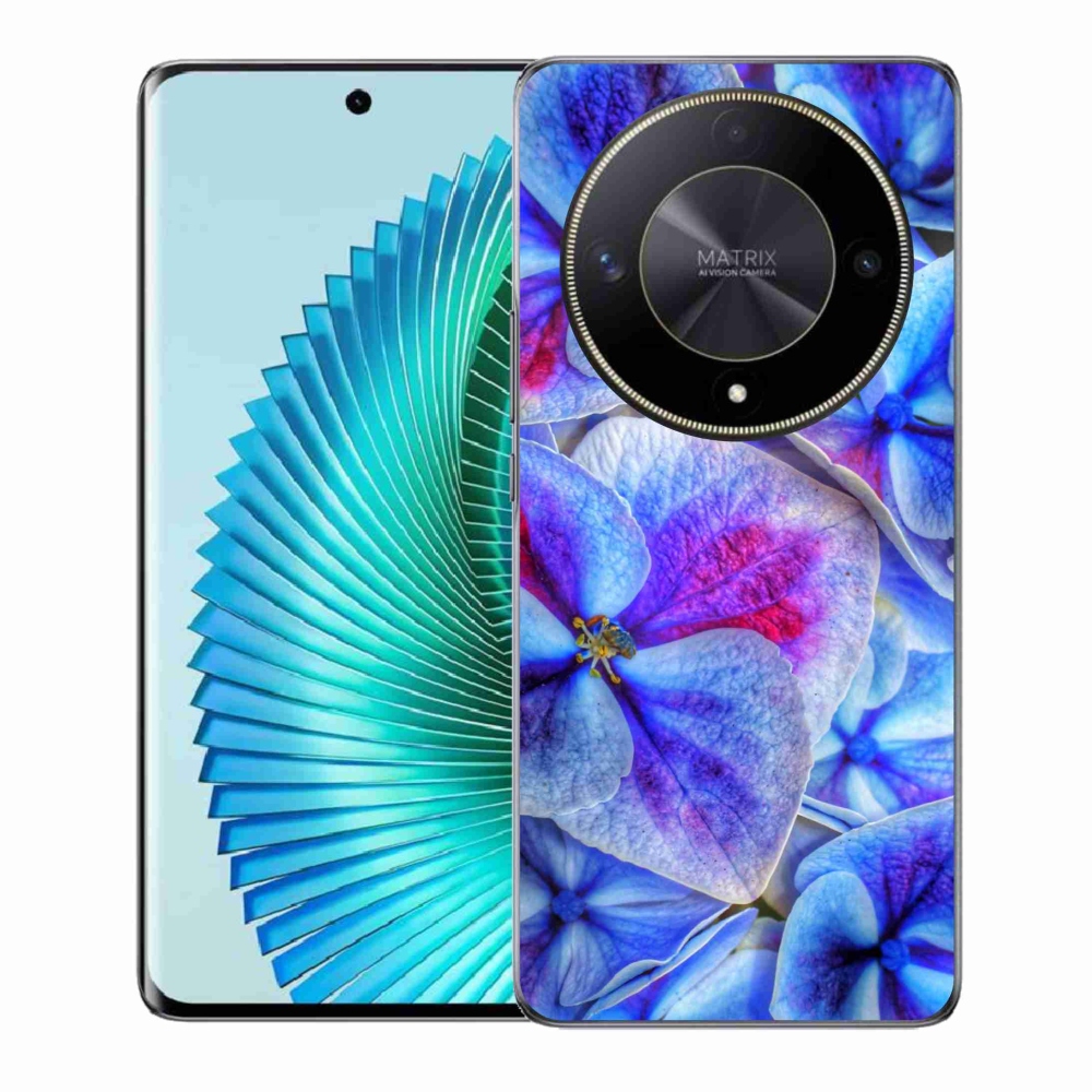 Gelový kryt mmCase na Honor Magic 6 Lite 5G - modré květy 1
