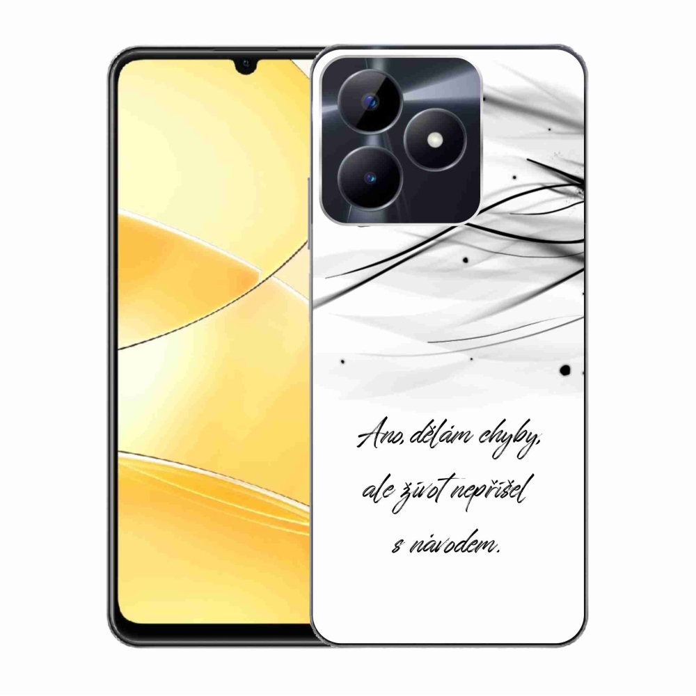 Gelový kryt mmCase na Realme C51/C53 - citát bílé pozadí