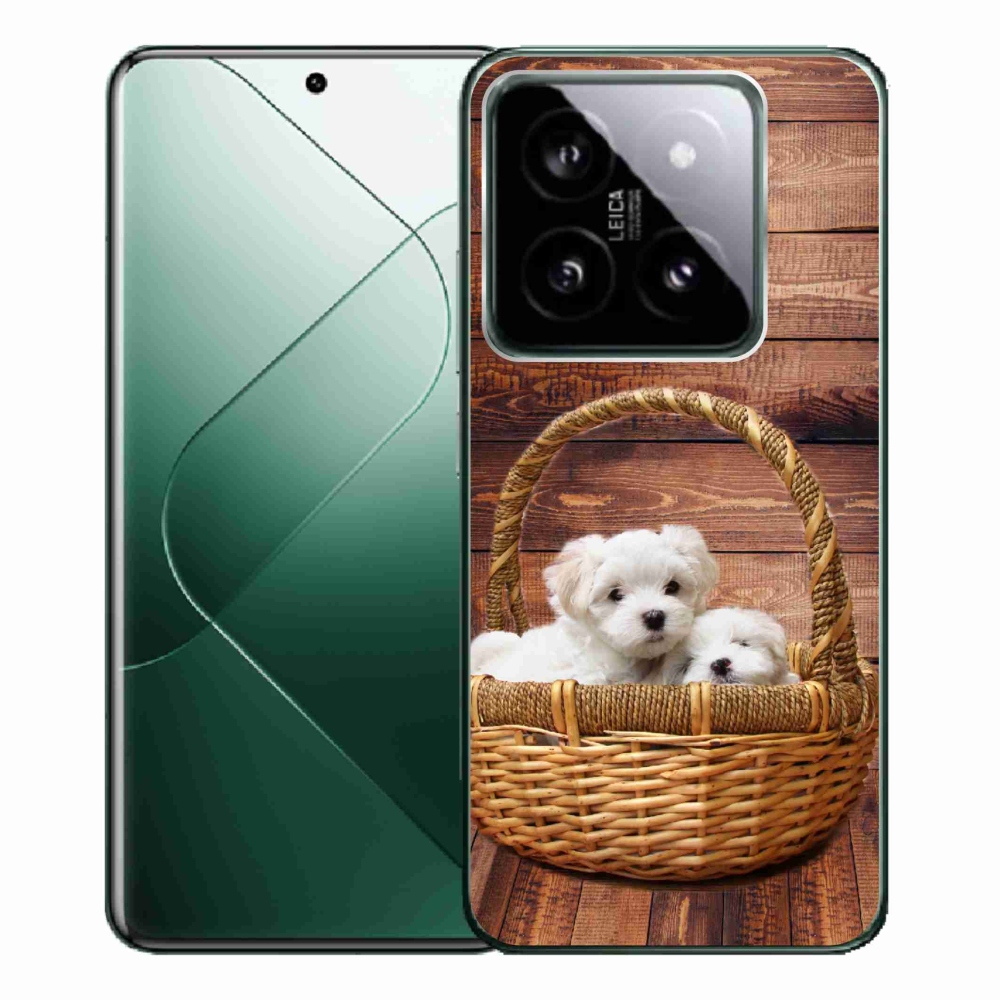 Gelový kryt mmCase na Xiaomi 14 Pro - štěňátka
