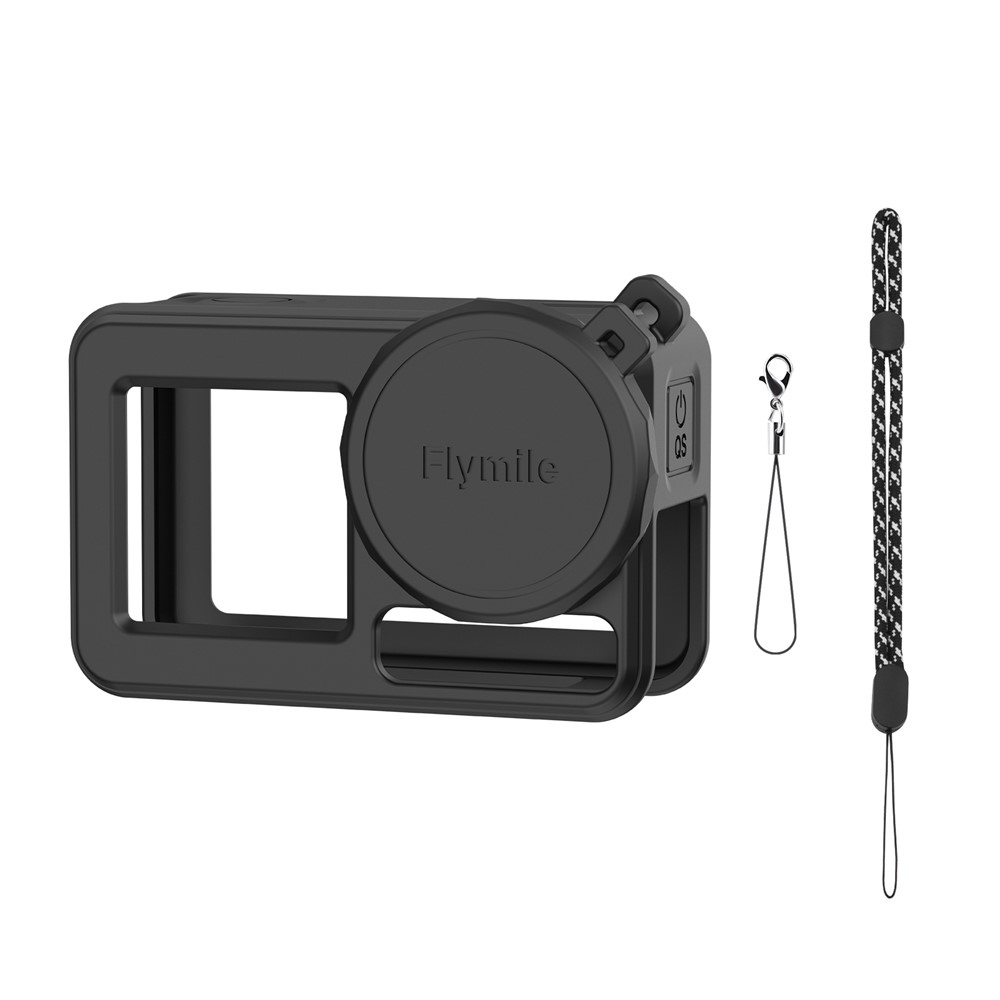FLYMILE silikonový ochranný obal s krytkou objektivu pro DJI Osmo Action 5 Pro - černý