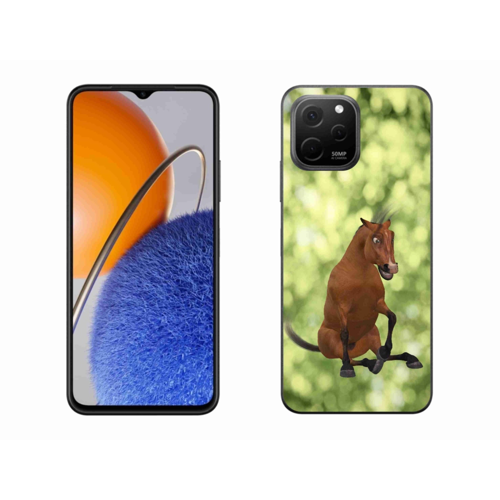 Gelový kryt mmCase na Huawei Nova Y61 - hnědý kreslený kůň 1
