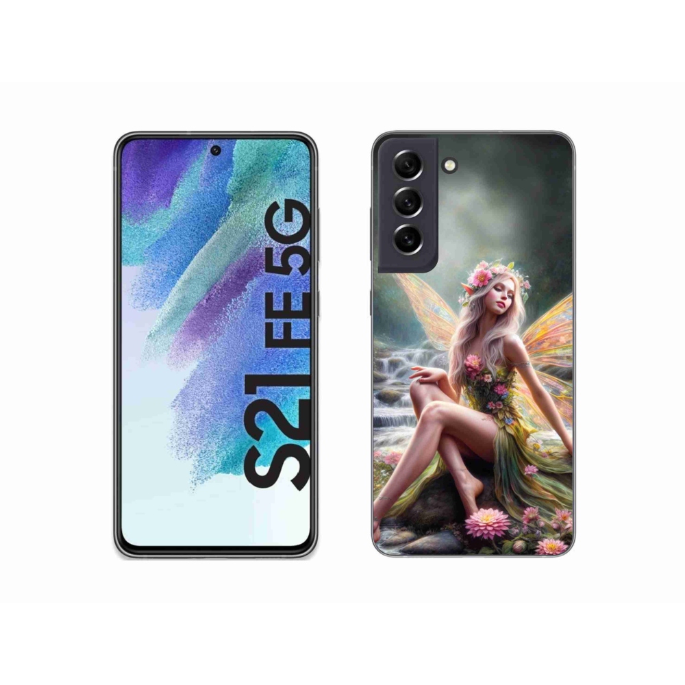 Gelový kryt mmCase na Samsung Galaxy S21 FE 5G - motýlí žena 1
