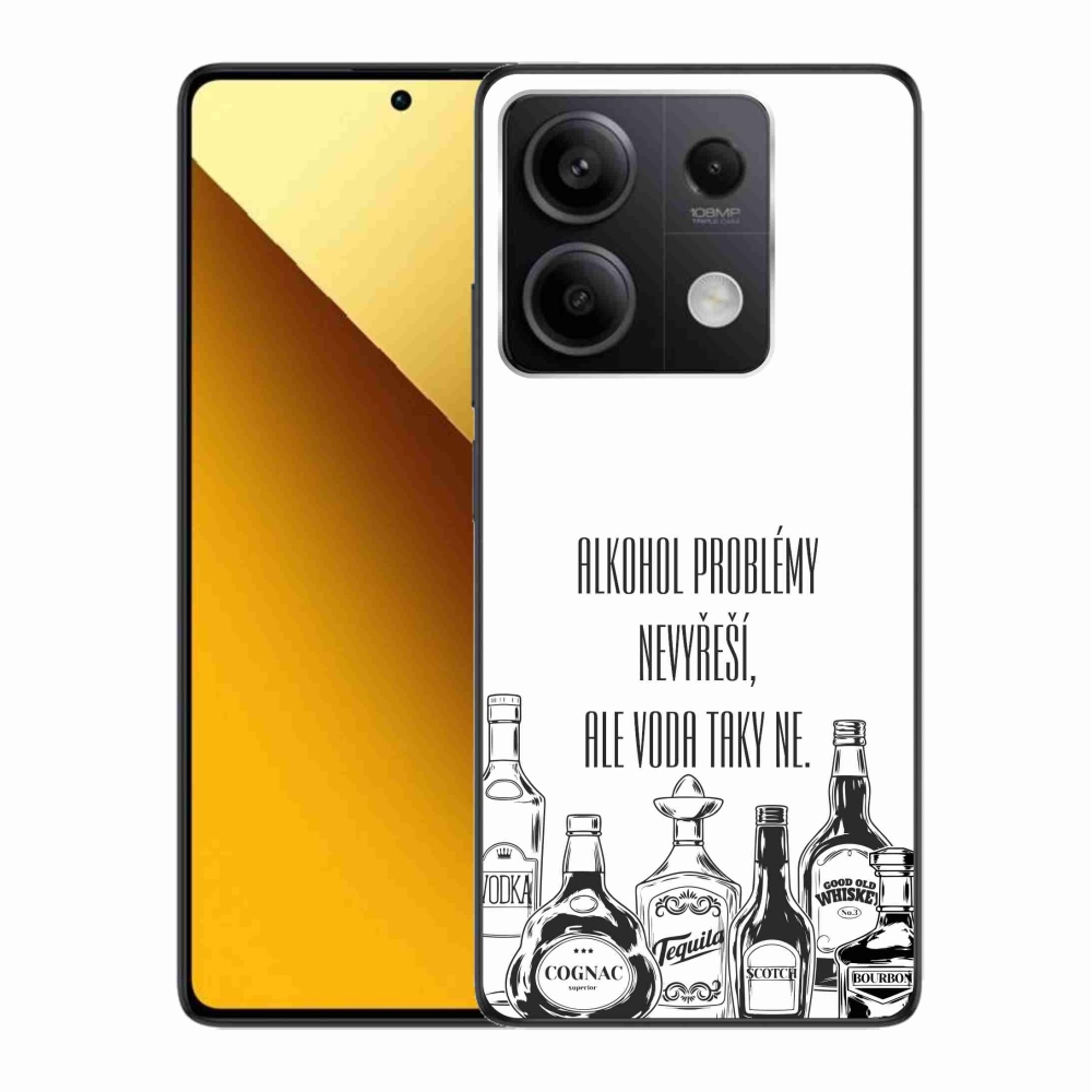 Gelový kryt mmCase na Xiaomi Redmi Note 13 5G - vtipný text bílé pozadí