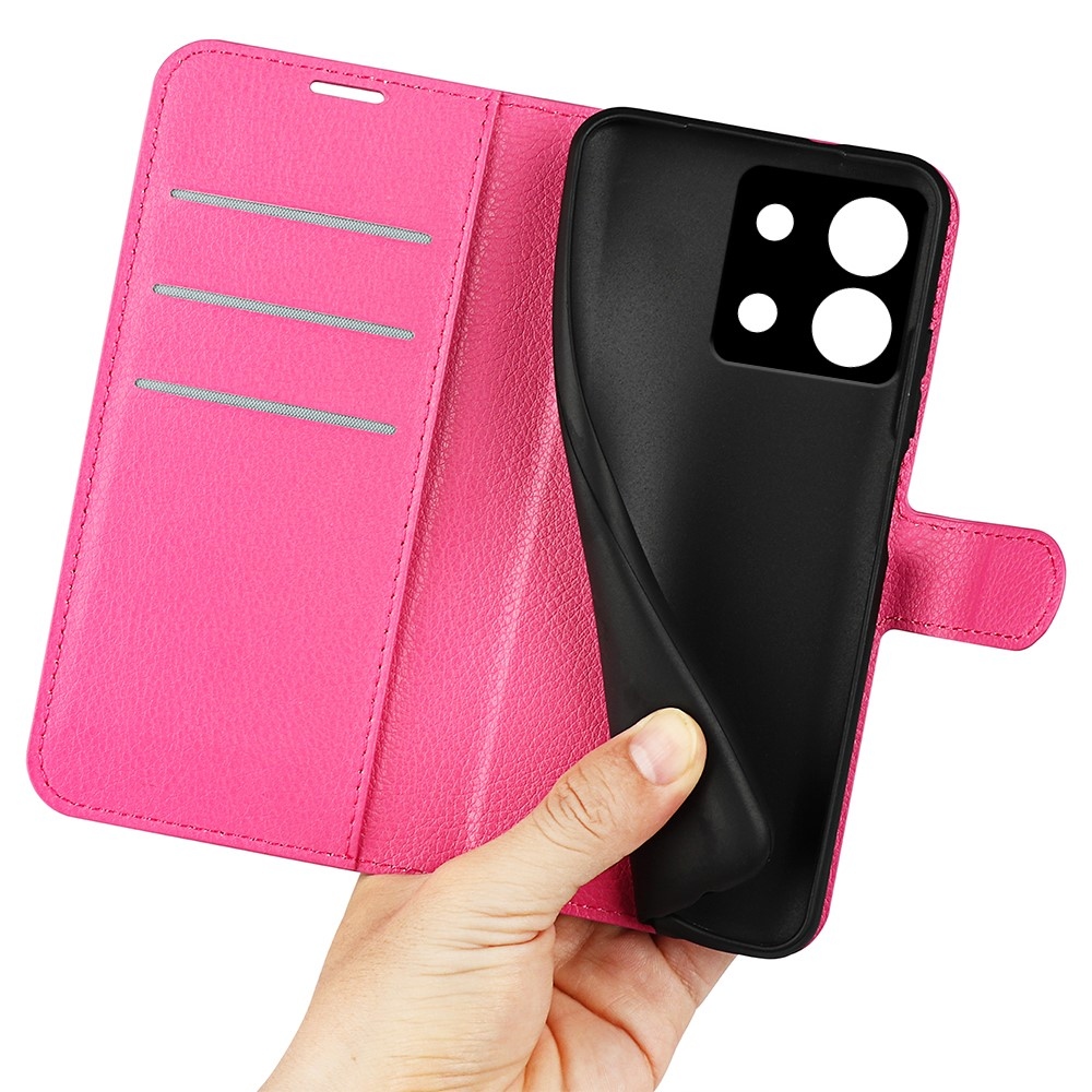 Litchi knížkové pouzdro na Xiaomi Redmi Note 13 5G - rose