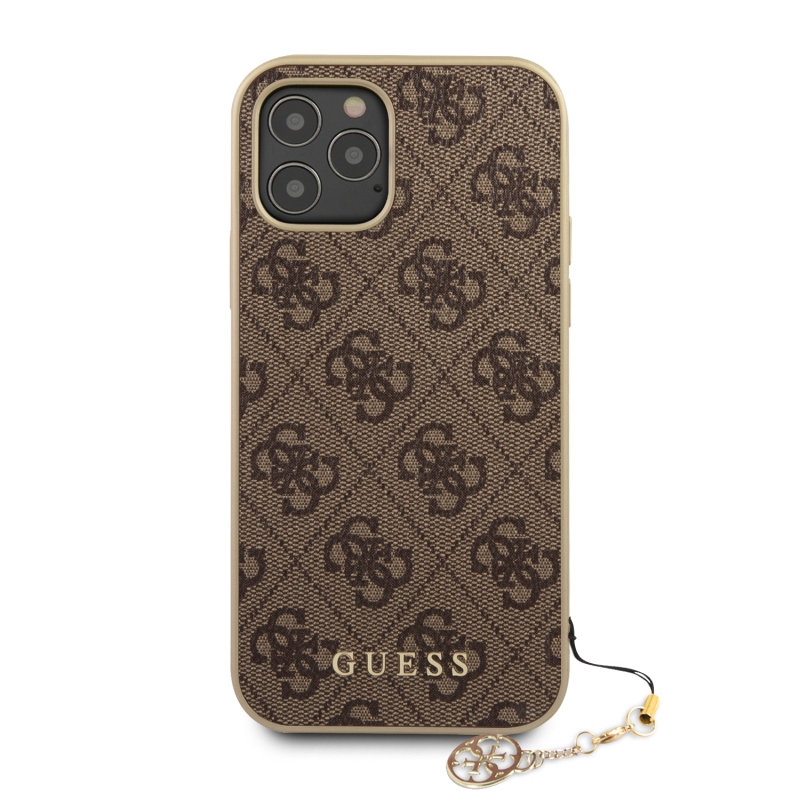 Guess 4G Charms Zadní Kryt pro iPhone 12 Pro Max 6.7 Brown