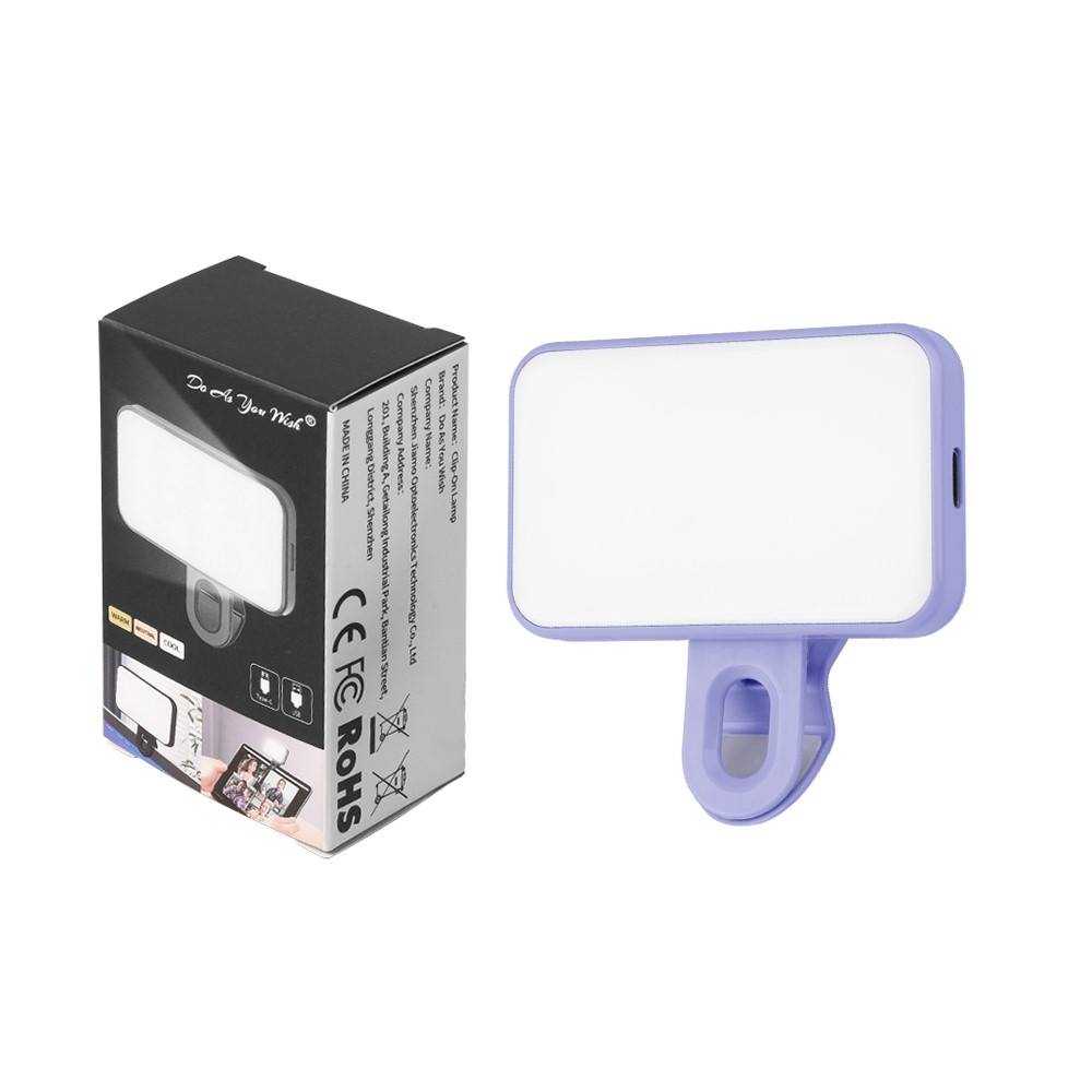 Mini LED světlo na mobil s klipem 24 LED - fialové