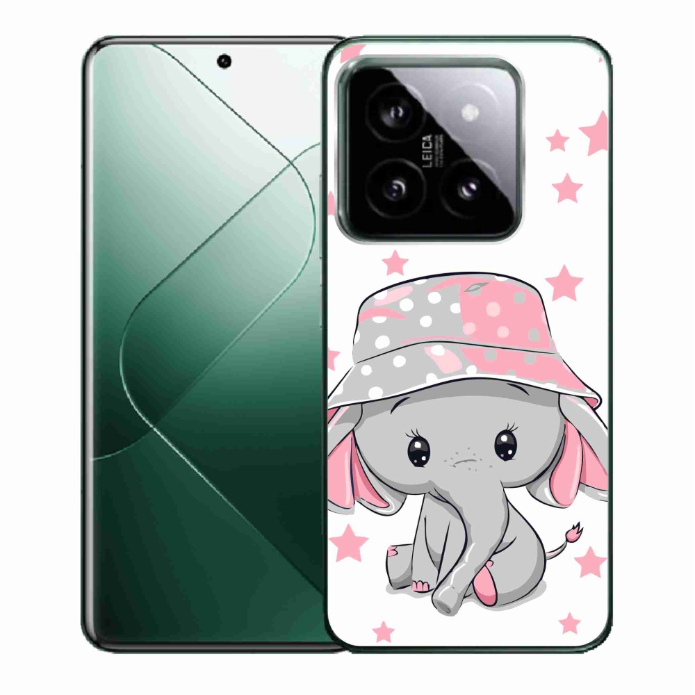 Gelový kryt mmCase na Xiaomi 14 - růžový slon