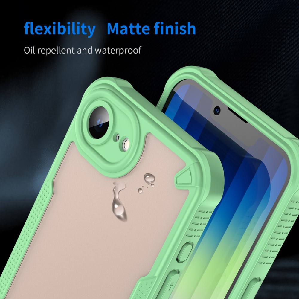 Frosted odolný kryt na iPhone 16e - zelený