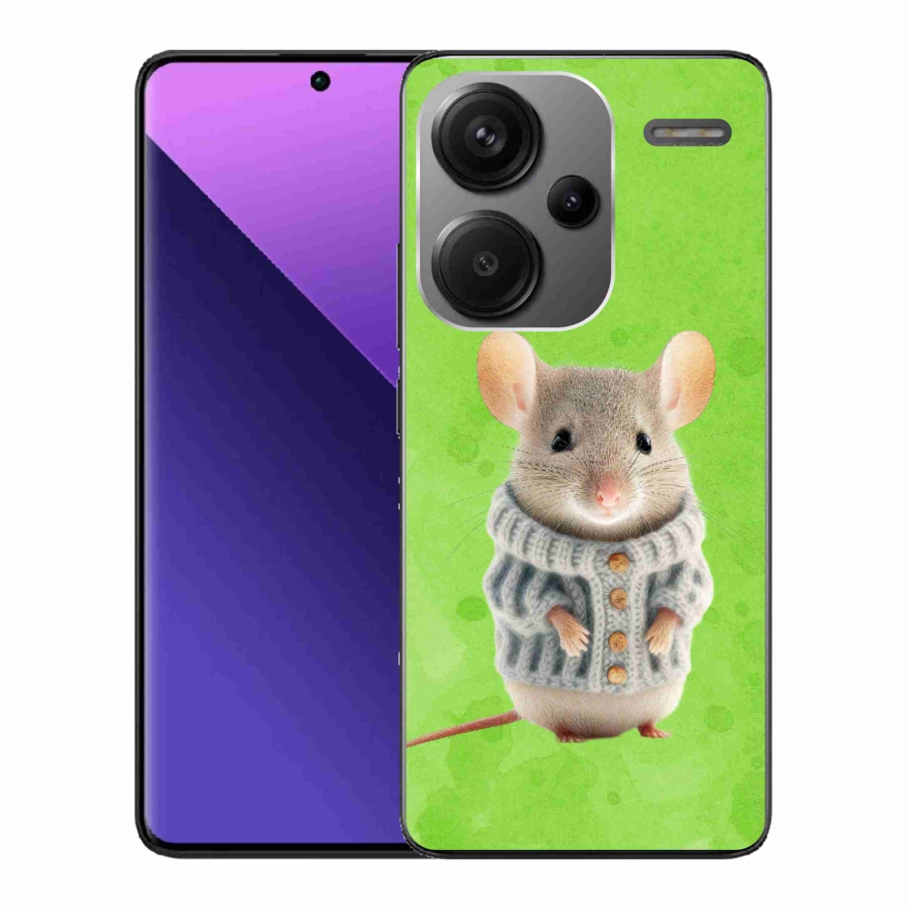 Gelový kryt mmCase na Xiaomi Redmi Note 13 Pro+ 5G - myška ve svetru