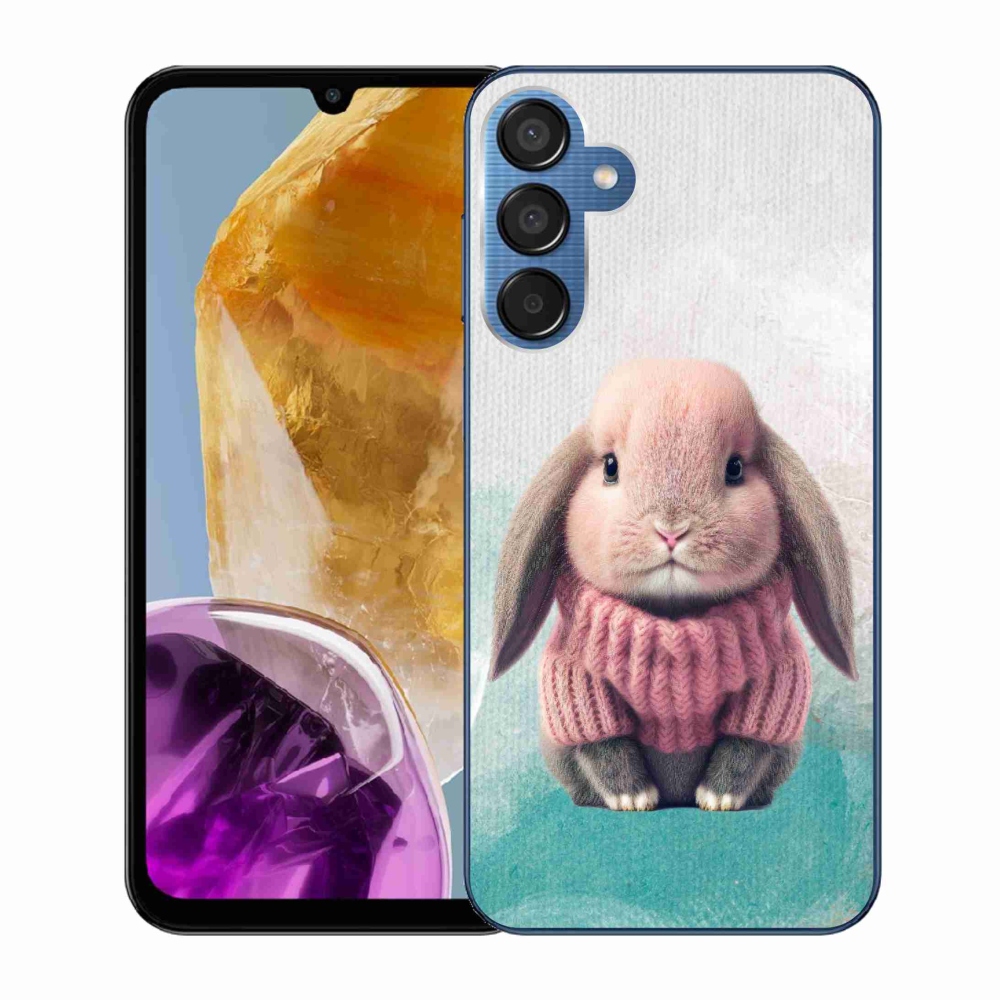 Gelový kryt mmCase na Samsung Galaxy M15 5G - králíček ve svetru