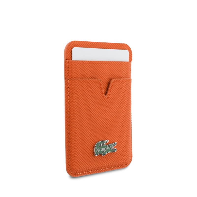 Lacoste PU Iconic Petit Pique MagSafe Peněženka Orange