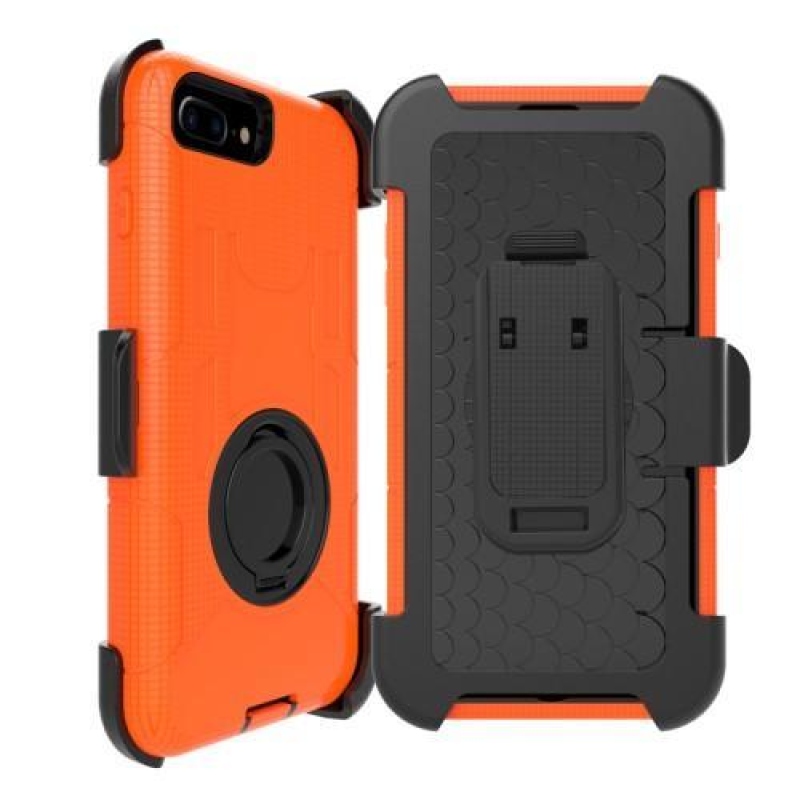 Heavy odolný hybridní obal na iPhone 7 Plus a 8 Plus - oranžový