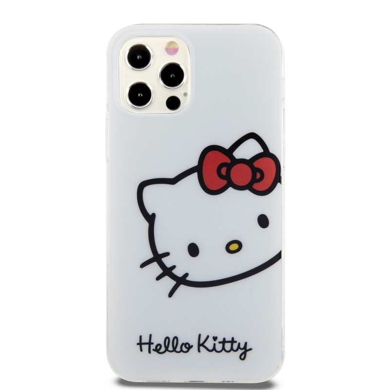 Hello Kitty IML Head Logo Zadní Kryt pro iPhone 12/12 Pro White 