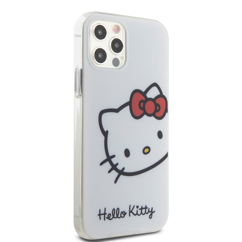 Hello Kitty IML Head Logo Zadní Kryt pro iPhone 12/12 Pro White 