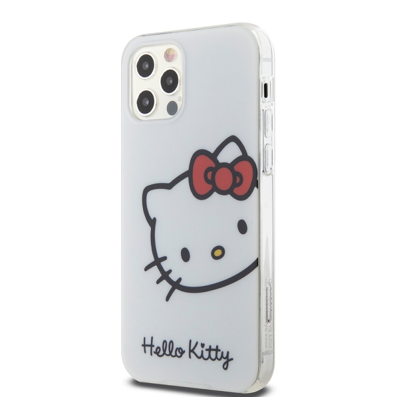 Hello Kitty IML Head Logo Zadní Kryt pro iPhone 12/12 Pro White 
