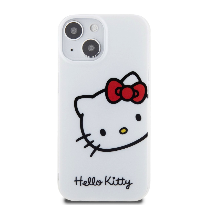 Hello Kitty IML Head Logo Zadní Kryt pro iPhone 15 White 