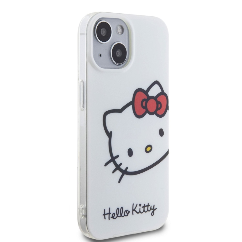 Hello Kitty IML Head Logo Zadní Kryt pro iPhone 15 White 