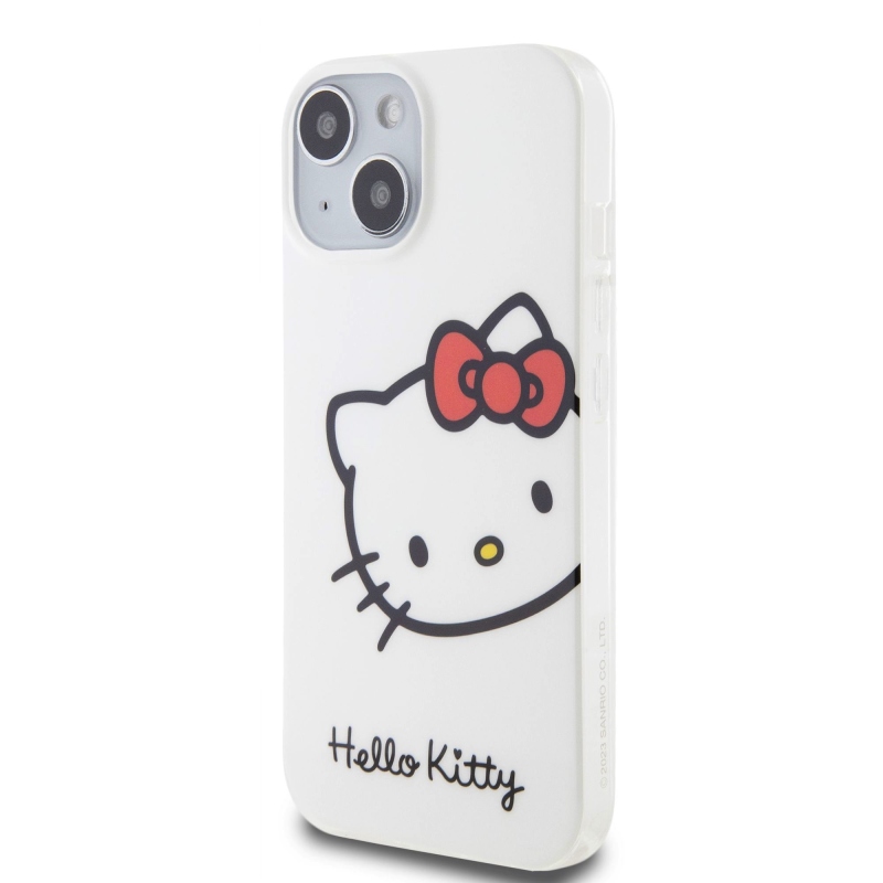 Hello Kitty IML Head Logo Zadní Kryt pro iPhone 15 White 