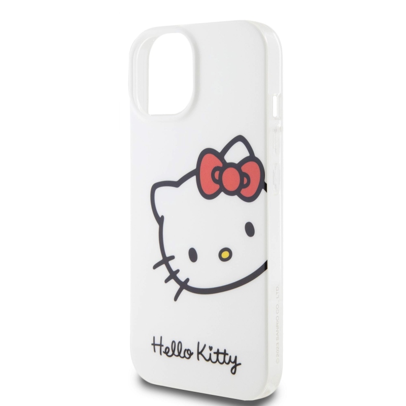 Hello Kitty IML Head Logo Zadní Kryt pro iPhone 15 White 