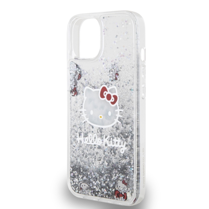Hello Kitty Liquid Glitter Electroplating Head Logo Zadní Kryt pro iPhone 12/12 Pro - průhledný