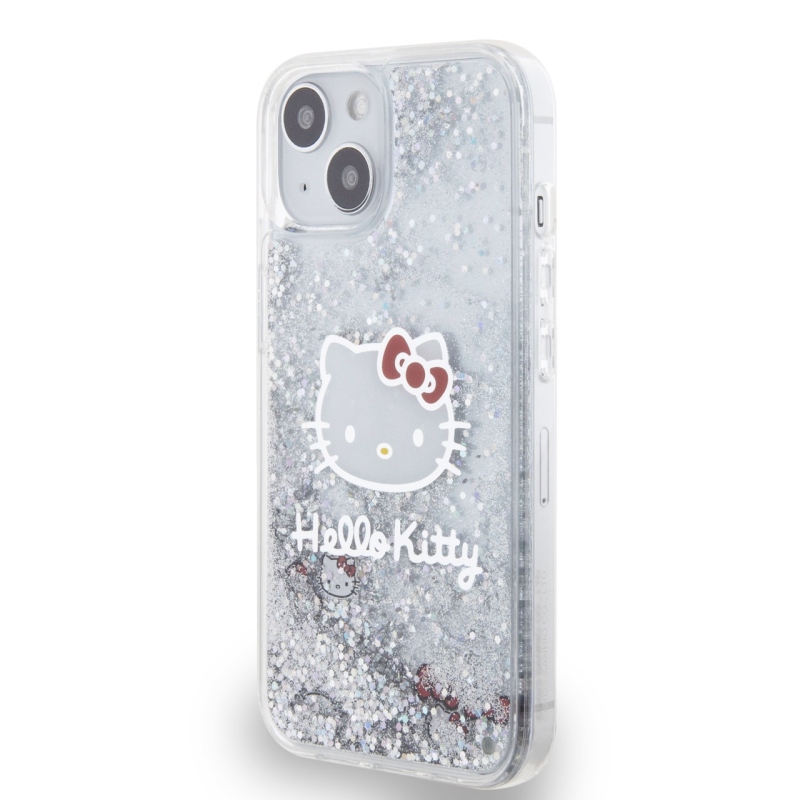 Hello Kitty Liquid Glitter Electroplating Head Logo Zadní Kryt pro iPhone 12/12 Pro - průhledný
