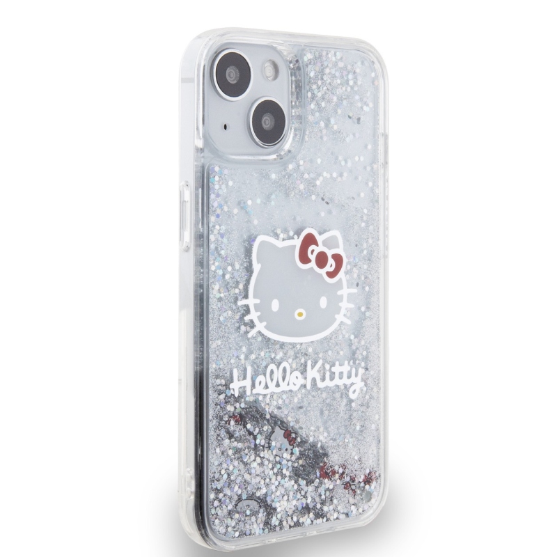 Hello Kitty Liquid Glitter Electroplating Head Logo Zadní Kryt pro iPhone 12/12 Pro - průhledný