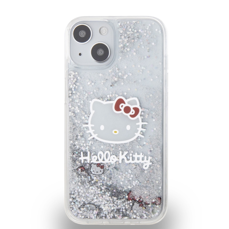 Hello Kitty Liquid Glitter Electroplating Head Logo Zadní Kryt pro iPhone 12/12 Pro - průhledný