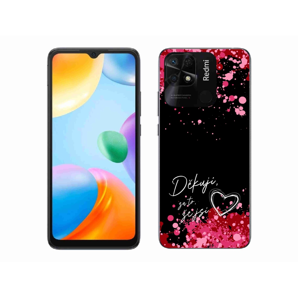Gelový kryt mmCase na Xiaomi Redmi 10C - zamilovaný text 2 černé pozadí