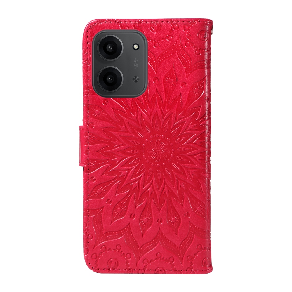 Sunflower knížkové pouzdro na Xiaomi Redmi 15C 4G/5G (173mm) - červené
