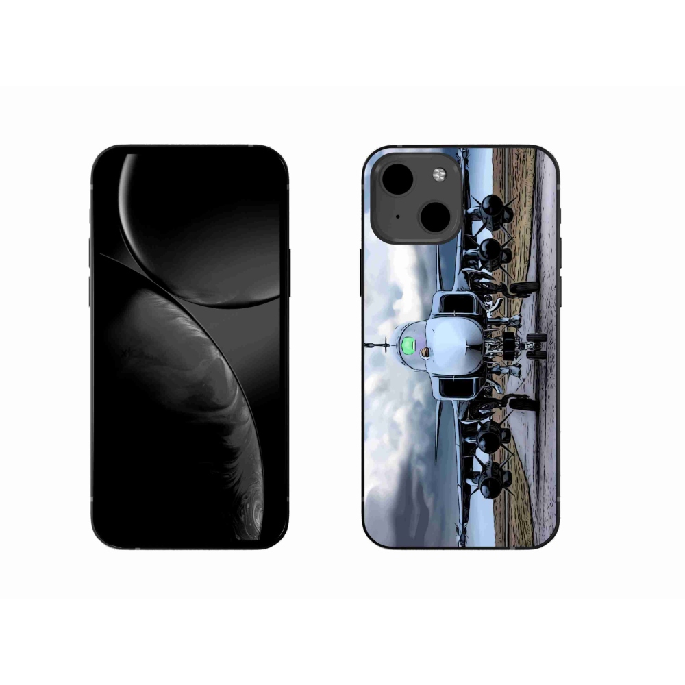 Gelový kryt mmCase na iPhone 13 6.1 - vojenské letadlo