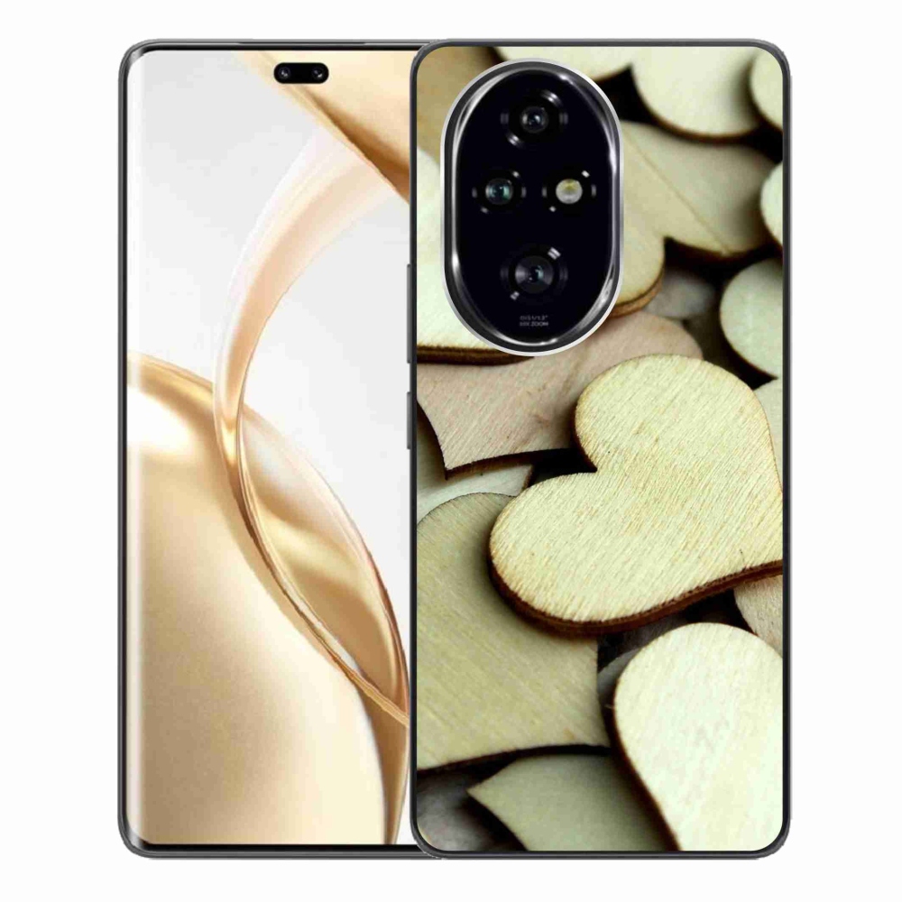 Gelový kryt mmCase na Honor 200 Pro 5G - dřevěná srdíčka