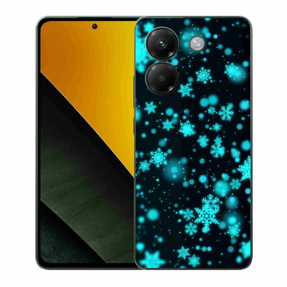 Gelový kryt mmCase na Xiaomi Poco M7 Pro 5G - sněhové vločky 1