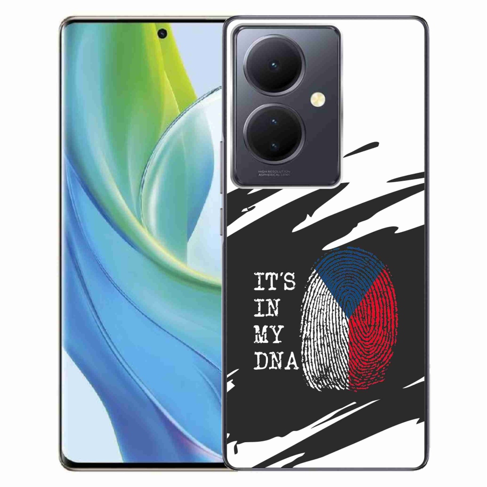 Gelový kryt mmCase na Vivo V29 Lite 5G - vlajka otisk prstu černobílé pozadí