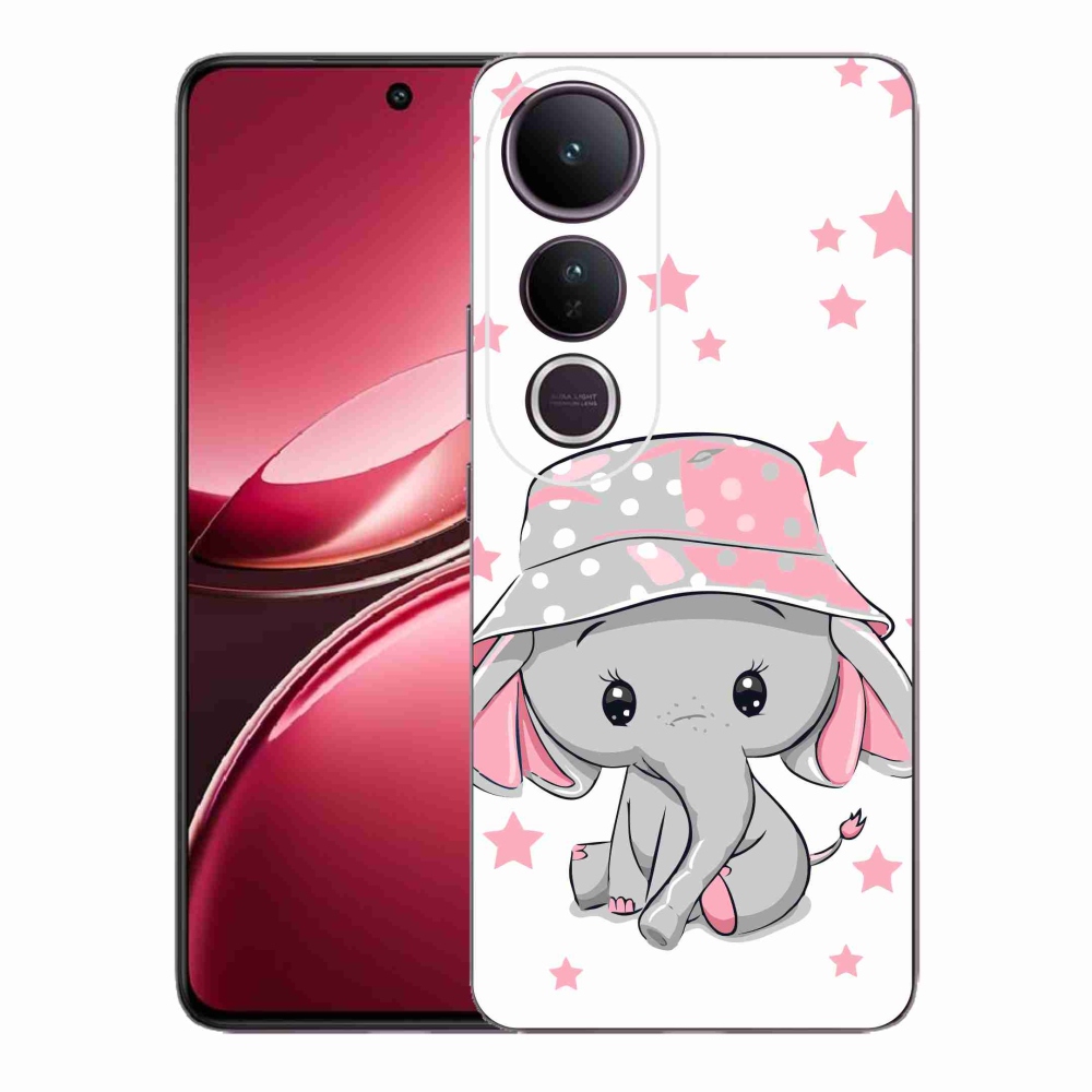 Gelový kryt mmCase na Vivo V50 Lite 4G/5G - růžový slon