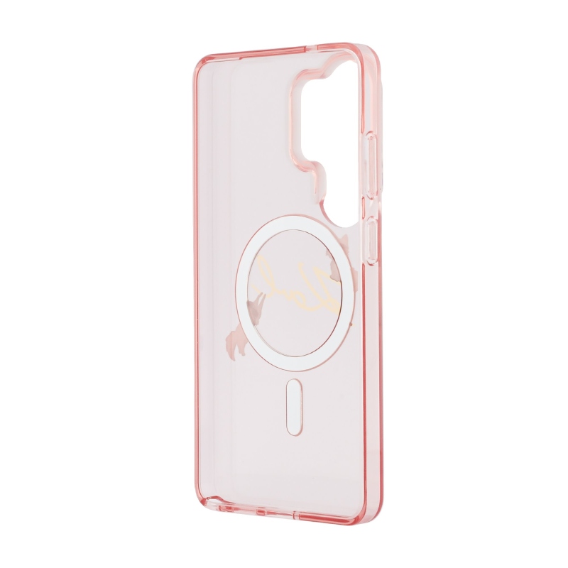 Karl Lagerfeld IML Choupette Karl Script Logo Magnetic Zadní Kryt pro Samsung Galaxy S26 Ultra Pink